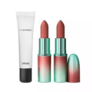 MAC Full Size Velvet Teddy, Whirl Lipstick Duo with Clear Lipglass